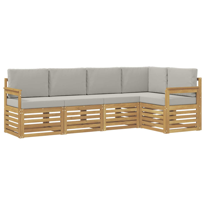 Set de canapele de exterior 5 pcs Alb și gri deschis WALTI
