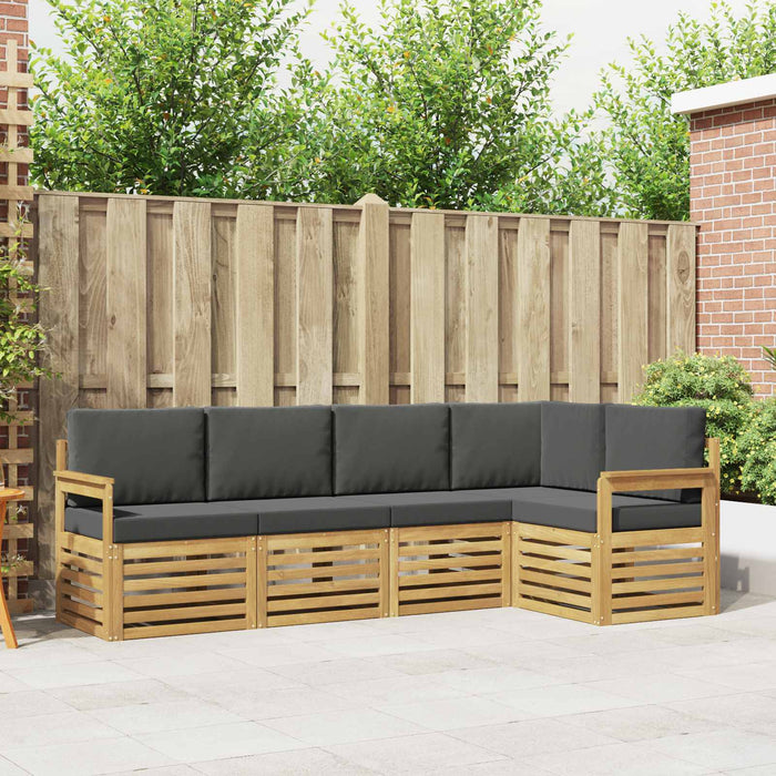 Set de canapele de exterior 5 pcs Alb și antracit WALTI