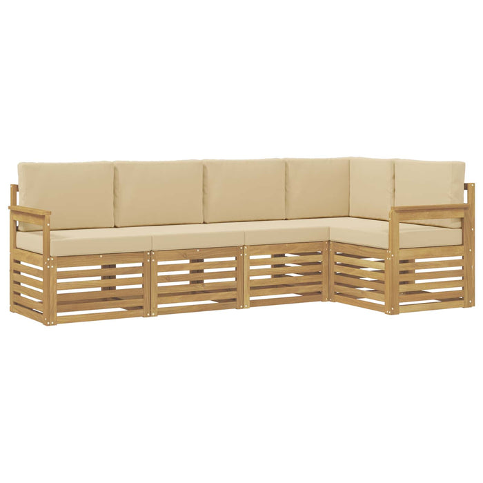Set de canapele de exterior 5 pcs Alb și Bej WALTI