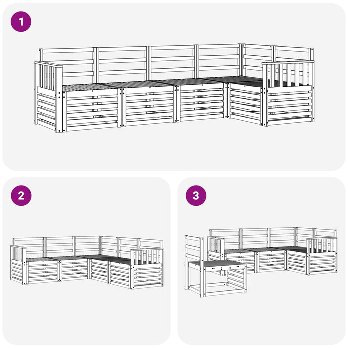 Set de canapele de exterior 5 pcs Alb 247 x 128,5 x 73 cm WALTI