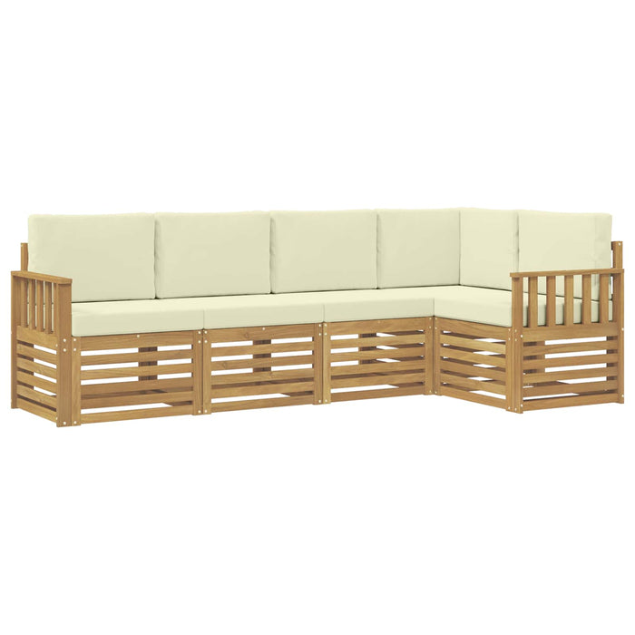 Set de canapele de exterior 5 pcs Alb și crem WALTI