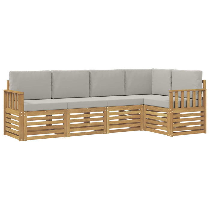 Set de canapele de exterior 5 pcs Alb și gri deschis Poliester WALTI