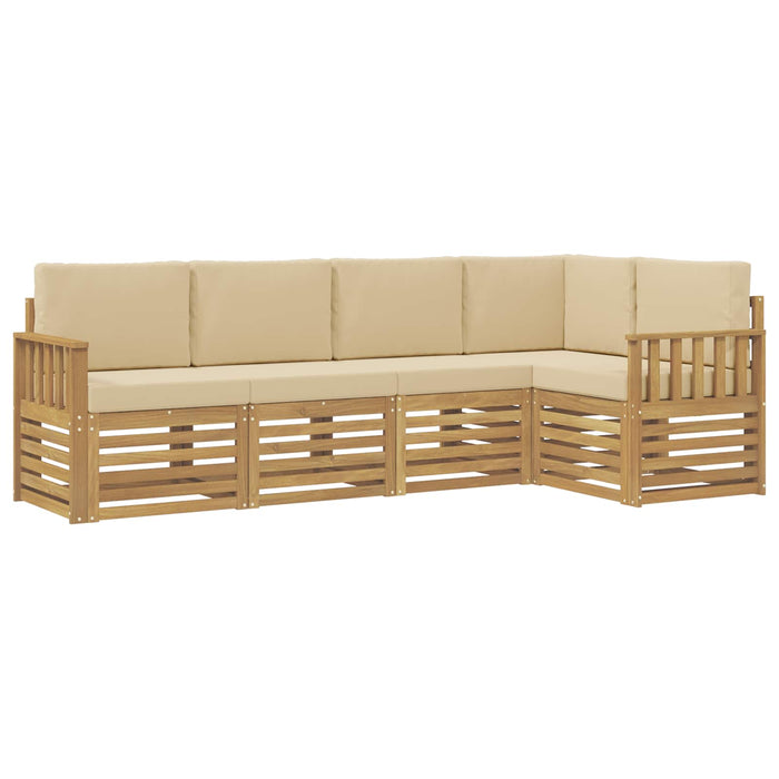 Set de canapele de exterior 5 pcs Alb și Bej WALTI