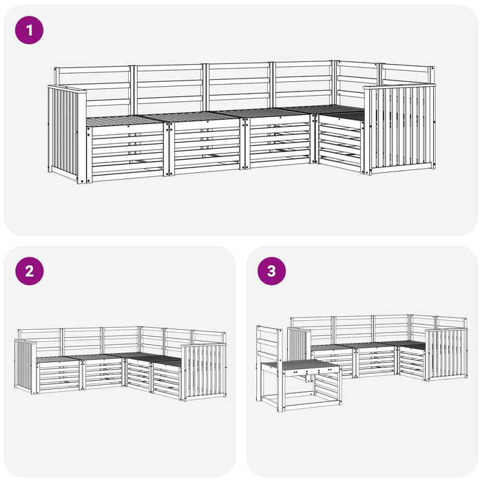 Set de canapele de exterior 5 pcs Alb 247 x 128,5 x 73 cm WALTI