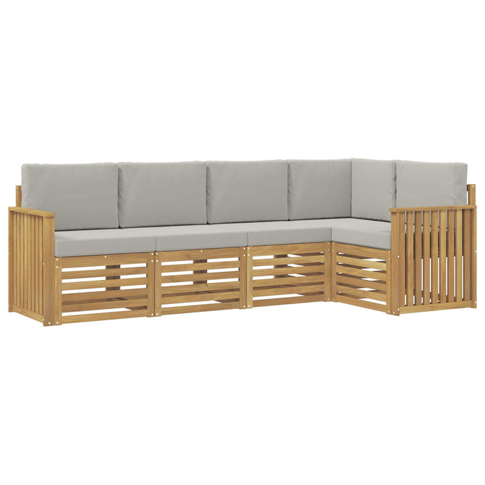 Set de canapele de exterior 5 pcs Alb și gri deschis WALTI