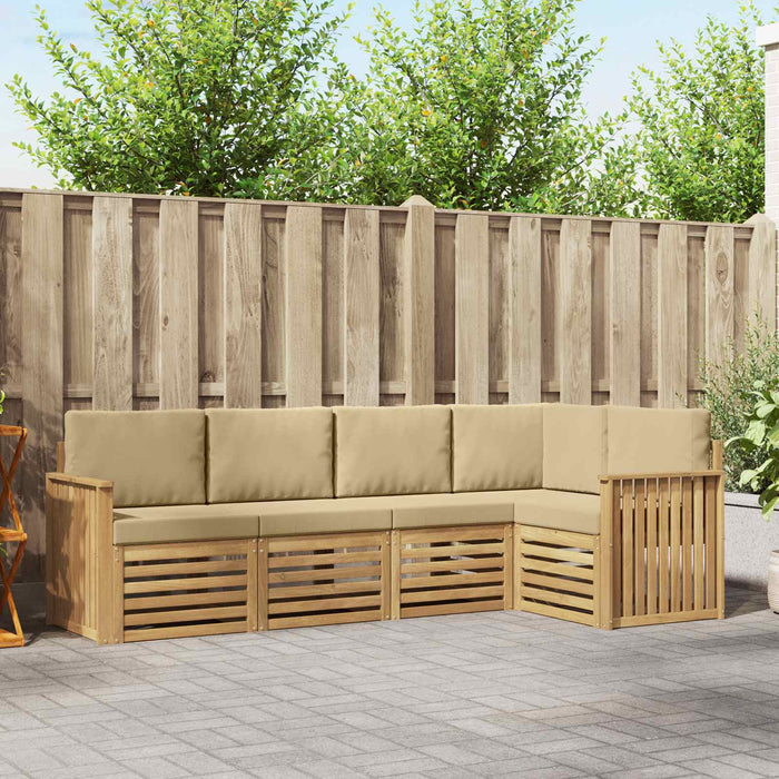 Set de canapele de exterior 5 pcs Alb și Bej - WALTI WALTI