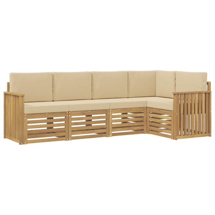 Set de canapele de exterior 5 pcs Alb și Bej - WALTI WALTI