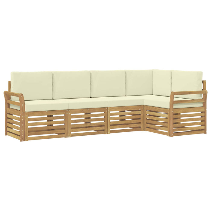 Set de canapele de exterior 5 pcs Alb și crem - WALTI WALTI