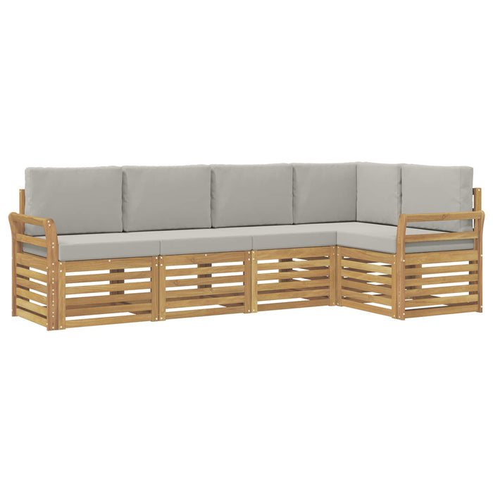 Set de canapele de exterior 5 pcs Alb și gri deschis - WALTI WALTI
