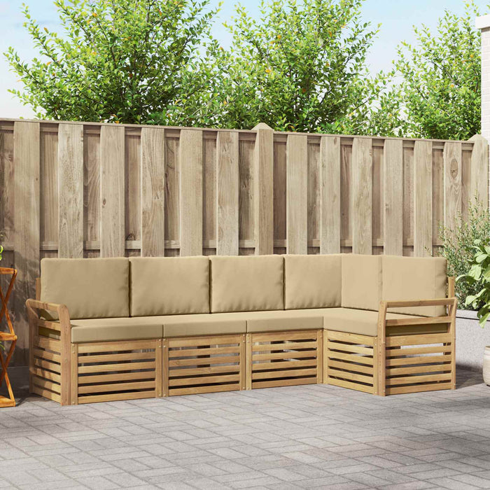 Set de canapele de exterior 5 pcs Alb și Bej - WALTI WALTI