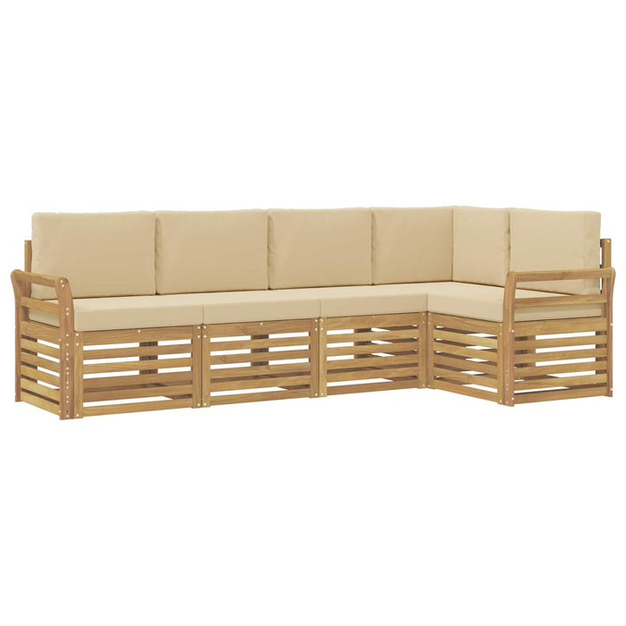Set de canapele de exterior 5 pcs Alb și Bej - WALTI WALTI