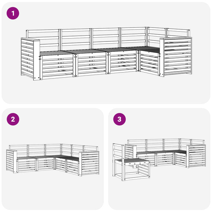 Set de canapele de exterior 5 pcs Alb 251 x 132,5 x 73 cm WALTI