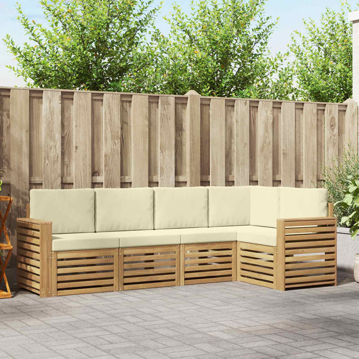 Set de canapele de exterior 5 pcs Alb și crem - WALTI WALTI