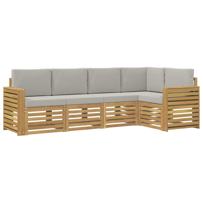 Set de canapele de exterior 5 pcs Alb și gri deschis WALTI