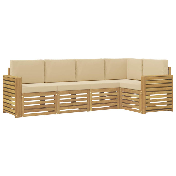 Set de canapele de exterior 5 pcs Alb și Bej - WALTI WALTI