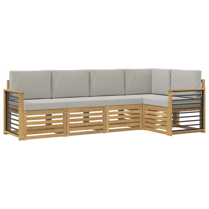 Set de canapele de exterior 5 pcs Alb și gri deschis WALTI