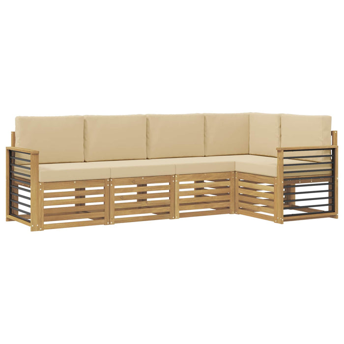 Set de canapele de exterior 5 pcs Alb și Bej WALTI
