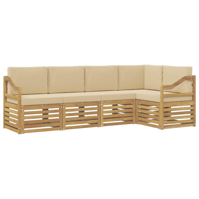 Set de canapele de exterior 5 pcs Alb și Bej WALTI