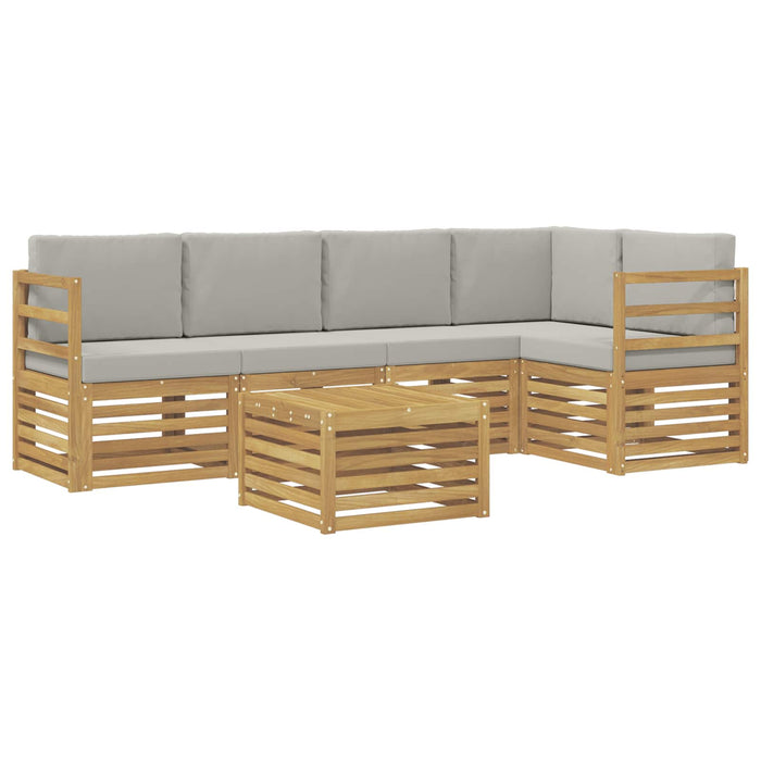 Set de canapele de exterior 6 pcs Alb și gri deschis WALTI