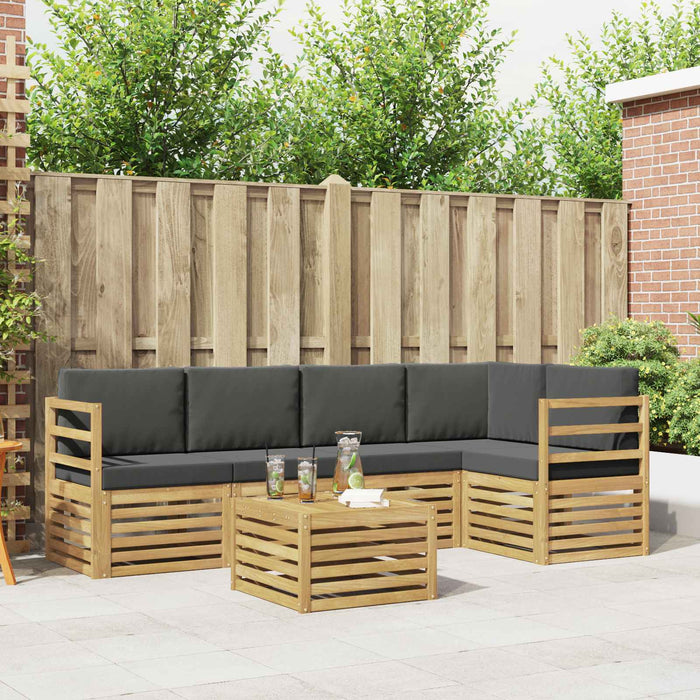 Set de canapele de exterior 6 pcs Alb și antracit WALTI