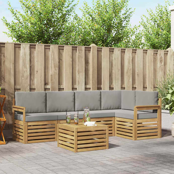 Set de canapele de exterior 6 pcs Alb și gri deschis WALTI