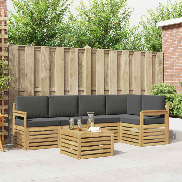 Set de canapele de exterior 6 pcs Alb și antracit WALTI