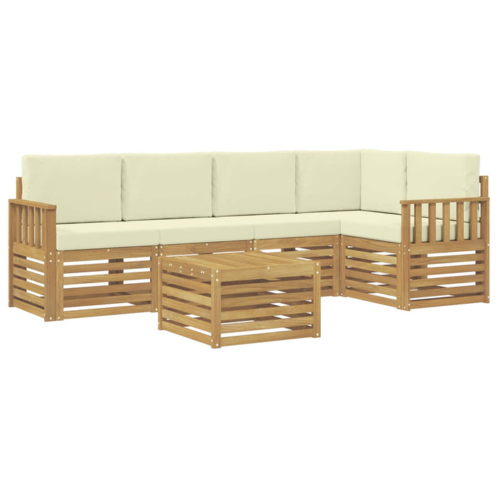 Set de canapele de exterior 6 pcs Alb și crem 59 x 59 x 37 cm WALTI