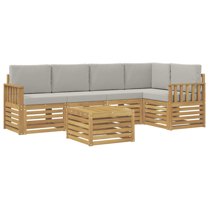 Set de canapele de exterior 6 pcs Alb și gri deschis WALTI