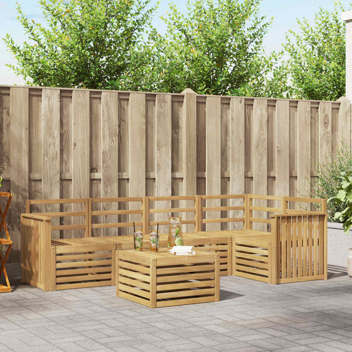 Set de canapele de exterior 6 pcs Alb 59 x 59 x 37 cm WALTI