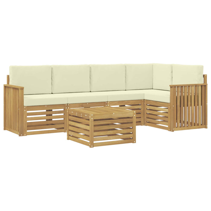 Set de canapele de exterior 6 pcs Alb și crem 59 x 59 x 37 cm - WALTI WALTI