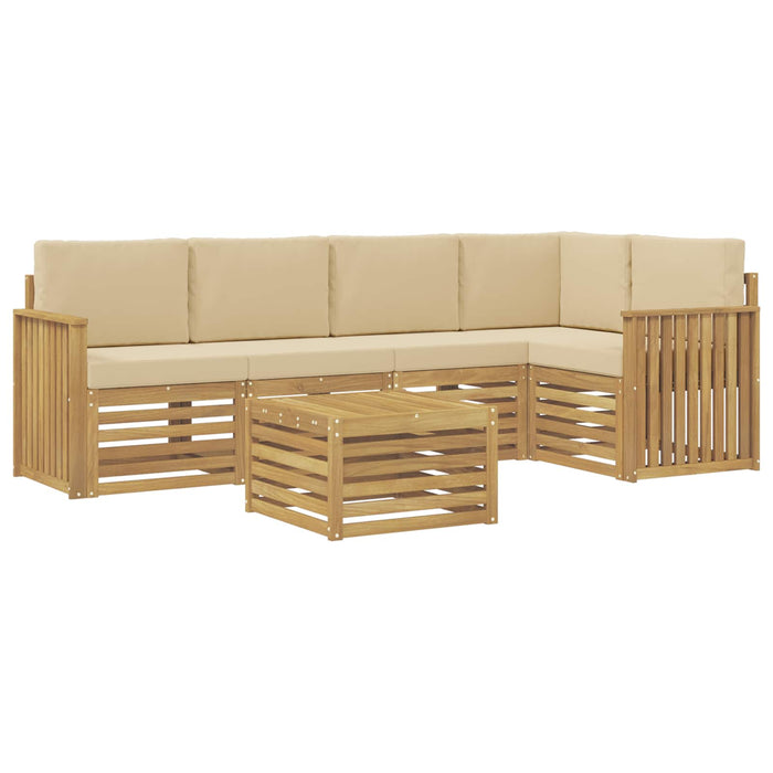Set de canapele de exterior 6 pcs Alb și Bej 59 x 59 x 37 cm - WALTI WALTI
