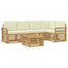Set de canapele de exterior 6 pcs Alb și crem 59 x 59 x 37 cm - WALTI WALTI