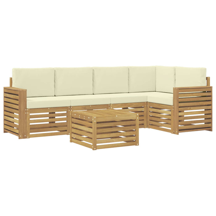 Set de canapele de exterior 6 pcs Alb și crem 59 x 59 x 37 cm - WALTI WALTI