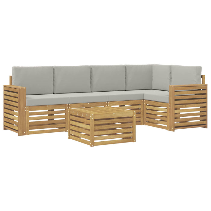 Set de canapele de exterior 6 pcs Alb și gri deschis WALTI