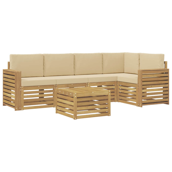 Set de canapele de exterior 6 pcs Alb și Bej 59 x 59 x 37 cm - WALTI WALTI