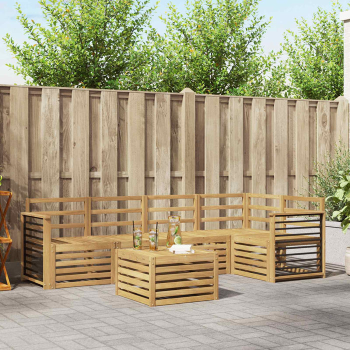Set de canapele de exterior 6 pcs Alb 59 x 59 x 37 cm WALTI