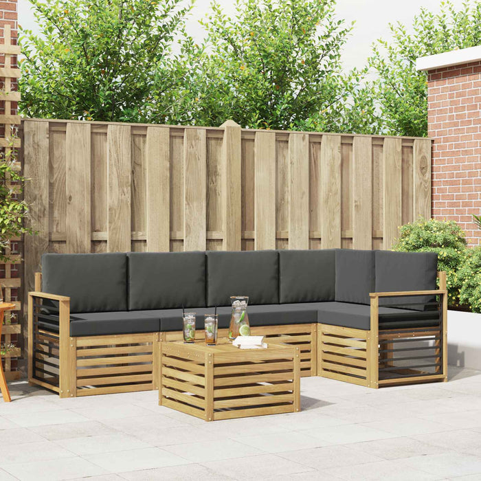 Set de canapele de exterior 6 pcs Alb și antracit WALTI