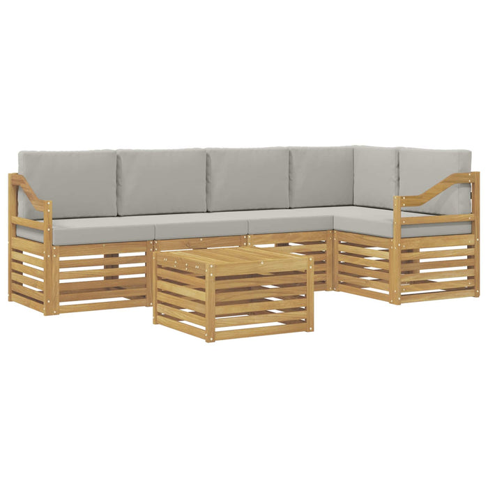 Set de canapele de exterior 6 pcs Alb și gri deschis WALTI