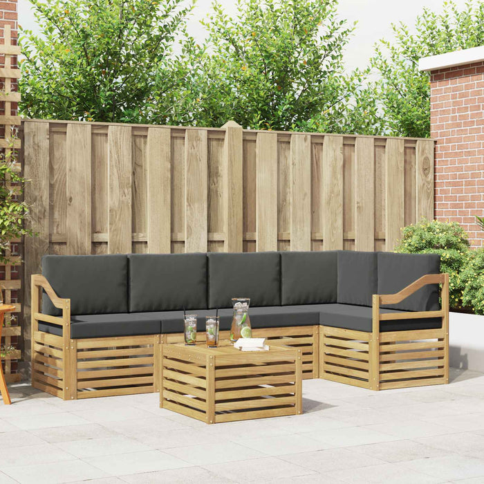 Set de canapele de exterior 6 pcs Alb și antracit WALTI