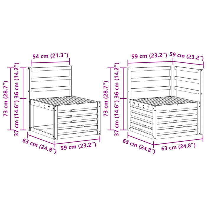 Set de canapele de exterior 6 pcs Alb 304 x 126,5 x 73 cm WALTI