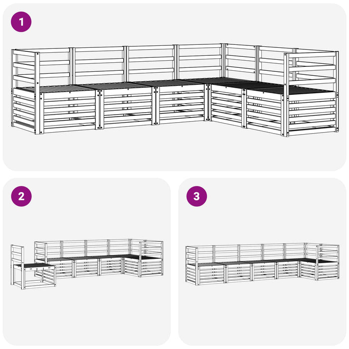 Set de canapele de exterior 6 pcs Alb 304 x 126,5 x 73 cm WALTI