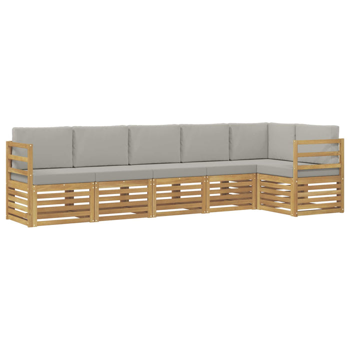 Set de canapele de exterior 6 pcs Alb și gri deschis WALTI