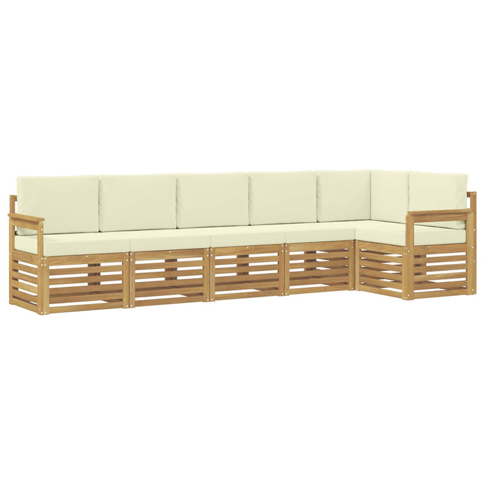 Set de canapele de exterior 6 pcs Alb și crem WALTI