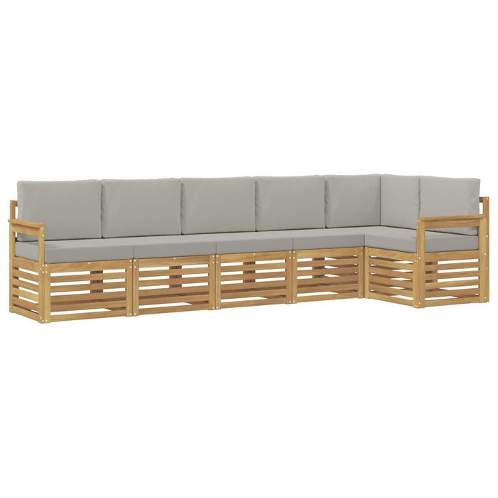 Set de canapele de exterior 6 pcs Alb și gri deschis WALTI