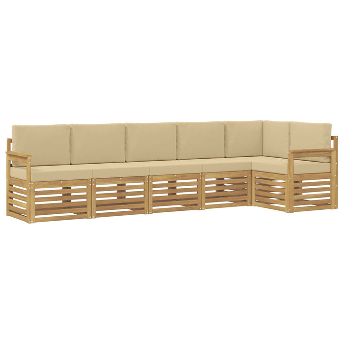 Set de canapele de exterior 6 pcs Alb și Bej WALTI