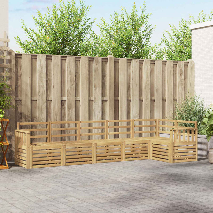 Set de canapele de exterior 6 pcs Alb 306 x 128,5 x 73 cm WALTI