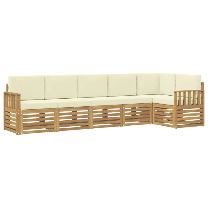 Set de canapele de exterior 6 pcs Alb și crem WALTI