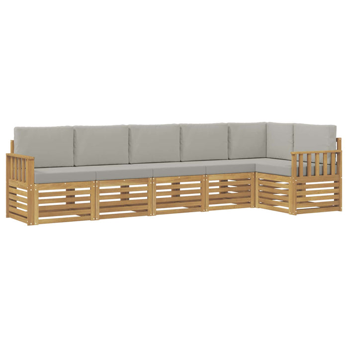 Set de canapele de exterior 6 pcs Alb și gri deschis WALTI