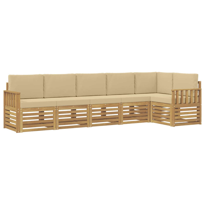 Set de canapele de exterior 6 pcs Alb și Bej WALTI