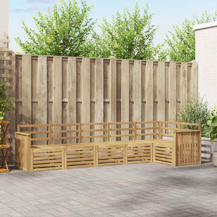 Set de canapele de exterior 6 pcs Alb 306 x 128,5 x 73 cm WALTI
